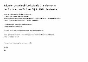 2014 06 DU 07 08 09 JUIN REUNION DES AIN EL TURCKOIS A LA GRANDE MOTTE